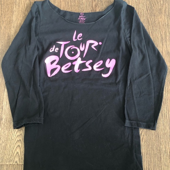 Betsey Johnson Logo Top, Cotton, Black with Pink Letters - Picture 5 of 6